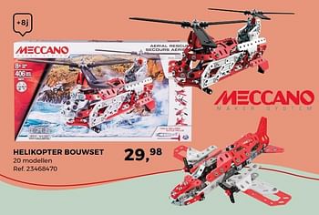 Promoties Helikopter bouwset - Meccano - Geldig van 14/10/2017 tot 12/12/2017 bij Supra Bazar