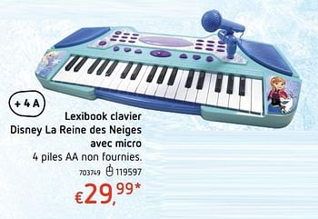 Promoties Lexibook clavier disney la reine des neiges avec micro - Lexibook - Geldig van 19/10/2017 tot 06/12/2017 bij Dreamland