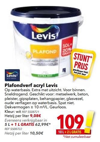 Promoties Plafondverf acryl levis - Levis - Geldig van 24/10/2017 tot 13/11/2017 bij BricoPlanit