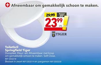 Promoties Toiletbril springfield tiger - Tiger - Geldig van 24/10/2017 tot 13/11/2017 bij BricoPlanit