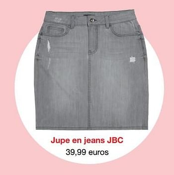 Promotions Jupe en jeans jbc - Produit Maison - JBC - Valide de 29/09/2017 à 30/11/2017 chez JBC