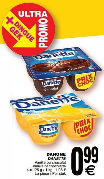Promoties Danone danette - Danone - Geldig van 17/10/2017 tot 23/10/2017 bij Cora
