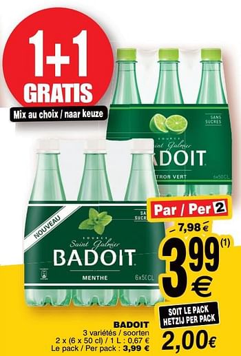 Promotions Badoit - Badoit - Valide de 17/10/2017 à 23/10/2017 chez Cora