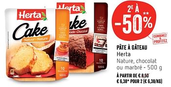 Herta Pate A Gateau Herta Nature Chocolat Ou Marbre En Promotion Chez Delhaize