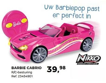 Promotions Barbie cabrio r-c-besturing - Mattel - Valide de 14/10/2017 à 12/12/2017 chez Supra Bazar