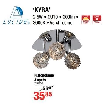 Promoties Kyra plafondlamp 3 spots - Lucide - Geldig van 12/10/2017 tot 05/11/2017 bij HandyHome