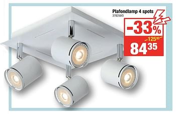 Promoties Plafondlamp 4 spots - Huismerk - HandyHome - Geldig van 12/10/2017 tot 05/11/2017 bij HandyHome