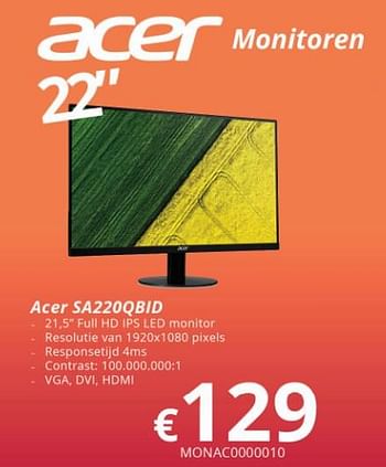 Promoties Acer sa220qbid - Acer - Geldig van 09/10/2017 tot 27/11/2017 bij Compudeals