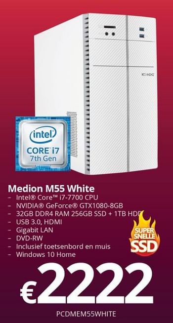 Promoties Medion m55 white - Medion - Geldig van 09/10/2017 tot 27/11/2017 bij Compudeals