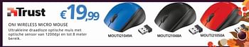 Promoties Trust oni wireless micro mouse - Trust - Geldig van 09/10/2017 tot 27/11/2017 bij Compudeals