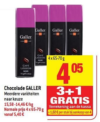 Promoties Chocolade galler meerdere variëteiten naar keuze - Galler - Geldig van 18/10/2017 tot 24/10/2017 bij Match