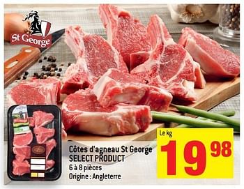Promotions Côtes d`agneau st george select product - Produit maison - Match - Valide de 18/10/2017 à 24/10/2017 chez Match