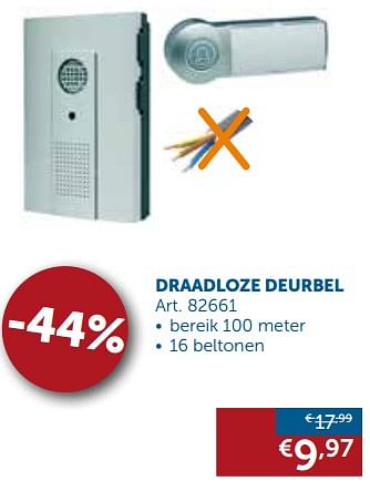 Promoties Draadloze deurbel - Huismerk - Zelfbouwmarkt - Geldig van 24/10/2017 tot 20/11/2017 bij Zelfbouwmarkt