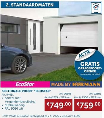 Promotions Sectionale poort ecostar - Hörmann - Valide de 24/10/2017 à 20/11/2017 chez Zelfbouwmarkt