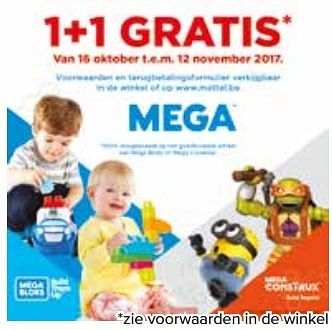 Promoties 1+1 gratis van 16 oktober t.e.m. 12 november 2017 - Mega Blocks - Geldig van 27/10/2017 tot 06/12/2017 bij Euro Shop