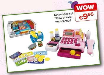 Promoties Kassa speelset blauw of roze met scanner! - Huismerk - Euroshop - Geldig van 27/10/2017 tot 06/12/2017 bij Euro Shop