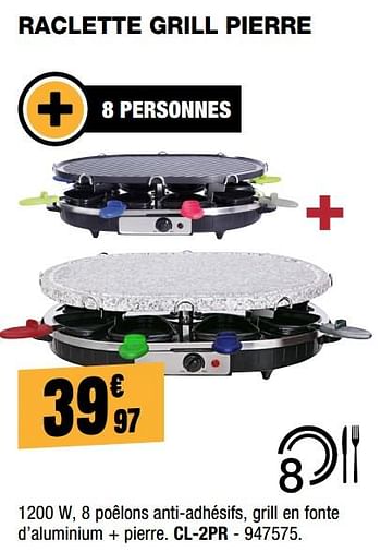 Friac RCP-8550 Raclette grill pierrade 8 personnes 1200 W