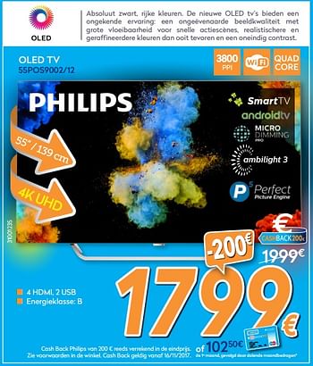 Promotions Philips oled tv 55pos9002-12 - Philips - Valide de 26/10/2017 à 24/11/2017 chez Krefel