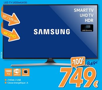 Promotions Samsung led tv ue55mu6120 - Samsung - Valide de 26/10/2017 à 24/11/2017 chez Krefel