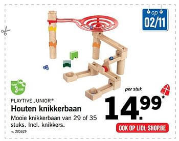 Promoties Houten knikkerbaan - Playtive Junior - Geldig van 25/10/2017 tot 07/12/2017 bij Lidl