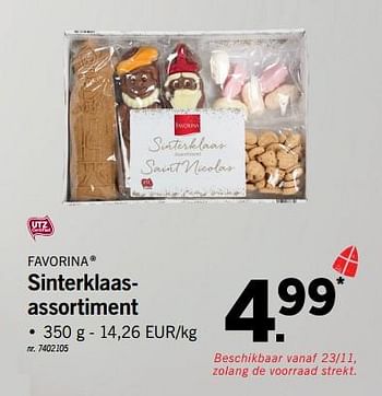 Promoties Sinterklaasassortiment - Favorina - Geldig van 25/10/2017 tot 07/12/2017 bij Lidl