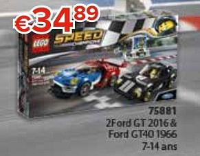 Promotions 2ford gt 2016 + ford gt40 1966 - Lego - Valide de 27/10/2017 à 06/12/2017 chez Euro Shop