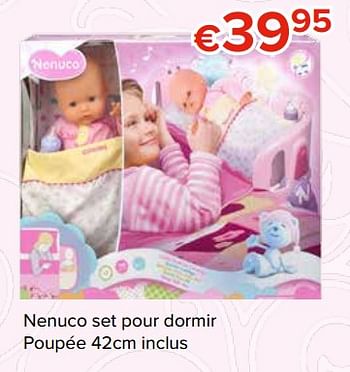 Promotions Nenuco set pour dormir poupée 42cm inclus - Nenuco - Valide de 27/10/2017 à 06/12/2017 chez Euro Shop