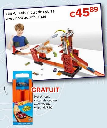 Promoties Hot wheels circuit de course avec pont accrobatique - Hot Wheels - Geldig van 27/10/2017 tot 06/12/2017 bij Euro Shop