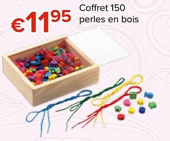 Promoties Coffret 150 perles en bois - Huismerk - Euroshop - Geldig van 27/10/2017 tot 06/12/2017 bij Euro Shop