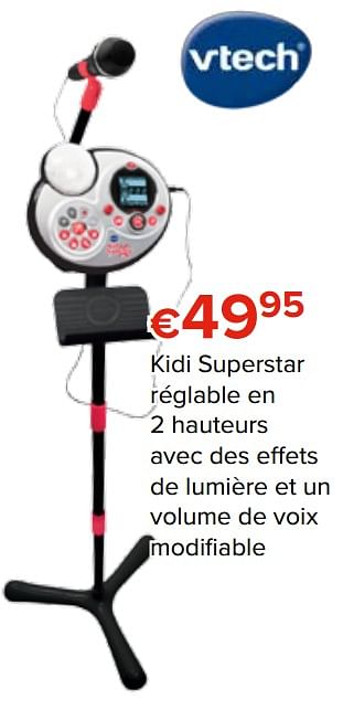 Promotions Kidi superstar réglable en 2 hauteurs avec des effets de lumière et un volume de voix modifiable - Vtech - Valide de 27/10/2017 à 06/12/2017 chez Euro Shop