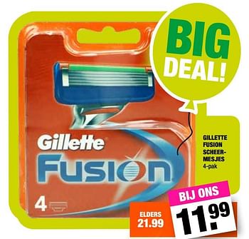 Promoties Gillette fusion scheermesjes - Gillette - Geldig van 23/10/2017 tot 05/11/2017 bij Big Bazar