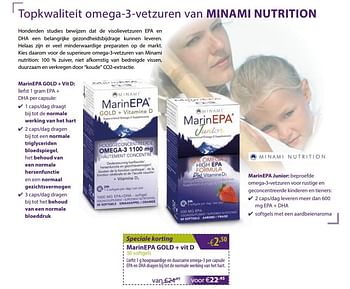 Promoties Marinepa gold + vit d - Minami Nutrition - Geldig van 03/11/2017 tot 30/11/2017 bij Mannavita
