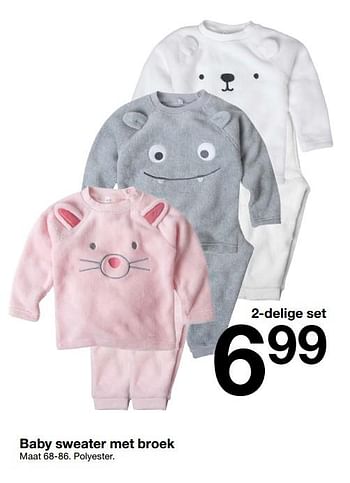 Promoties Baby sweater met broek 2-delige - Huismerk - Zeeman  - Geldig van 28/10/2017 tot 11/11/2017 bij Zeeman