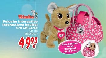 Promoties Peluche interactive interactieve knuffel chi chi love - Simba - Geldig van 24/10/2017 tot 06/12/2017 bij Cora