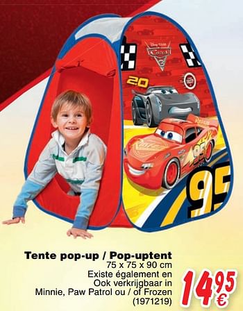 Promotions Tente pop-up - pop-uptent - Cars - Valide de 24/10/2017 à 06/12/2017 chez Cora