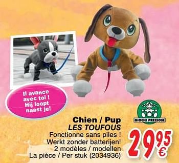 Promoties Chien - pup les toufous - Giochi Preziosi - Geldig van 24/10/2017 tot 06/12/2017 bij Cora