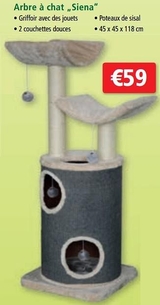 Promotion Maxi Zoo Arbre A Chat Siena Produit Maison Maxi Zoo Animaux Et Accessoires Valide Jusqua 4 Promobutler