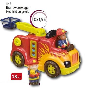 Promotions Brandweerwagen - Produit Maison - De Speelvogel - Valide de 25/10/2017 à 31/12/2017 chez De Speelvogel