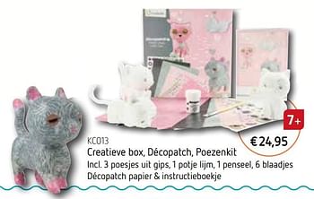 Promoties Creatieve box décopatch poezenkit - Huismerk - De Speelvogel - Geldig van 25/10/2017 tot 31/12/2017 bij De Speelvogel