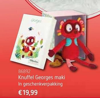 Promoties Knuffel georges maki - Huismerk - De Speelvogel - Geldig van 25/10/2017 tot 31/12/2017 bij De Speelvogel