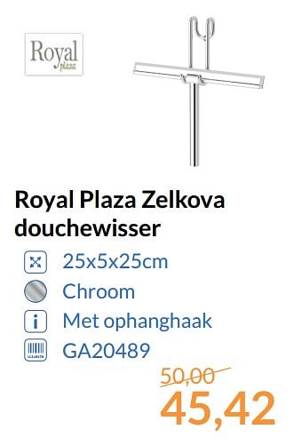 Promoties Royal plaza zelkova douchewisser - Royal Plaza - Geldig van 01/11/2017 tot 30/11/2017 bij Sanitairwinkel