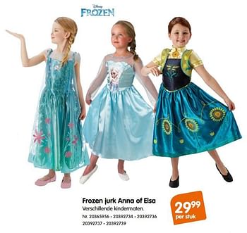 Promoties Frozen jurk anna of elsa - Disney  Frozen - Geldig van 17/10/2017 tot 30/11/2017 bij Fun