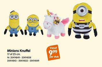 Promoties Minions knuffel - Minions - Geldig van 17/10/2017 tot 30/11/2017 bij Fun