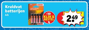 Promotions Kruidvat batterijen aa - Produit maison - Kruidvat - Valide de 17/10/2017 à 06/12/2017 chez Kruidvat