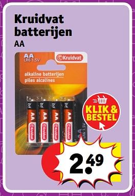 Promoties Kruidvat batterijen aa - Huismerk - Kruidvat - Geldig van 17/10/2017 tot 06/12/2017 bij Kruidvat