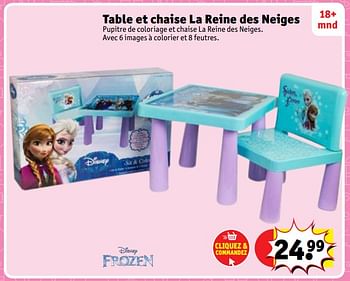 Promoties Table et chaise la reine des neiges - Disney  Frozen - Geldig van 17/10/2017 tot 06/12/2017 bij Kruidvat