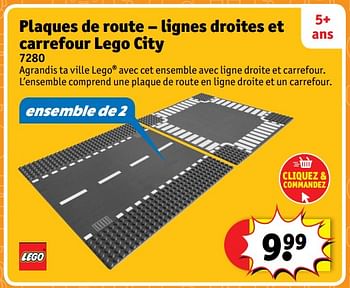 LEGO City - Plaques de route - Ligne droite et carrefour - 7280