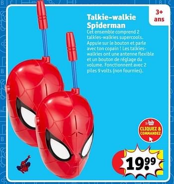 Promotions Talkie-walkie spiderman - Marvel - Valide de 17/10/2017 à 06/12/2017 chez Kruidvat