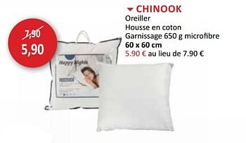 Promotions Chinook oreiller - Produit maison - Weba - Valide de 25/10/2017 à 23/11/2017 chez Weba