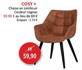 Promotions Cosy chaise en similicuir - Produit maison - Weba - Valide de 25/10/2017 à 23/11/2017 chez Weba